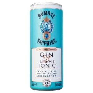 Bombay Sapphire Gin & Light Tonic, 12 x 250ml Cans