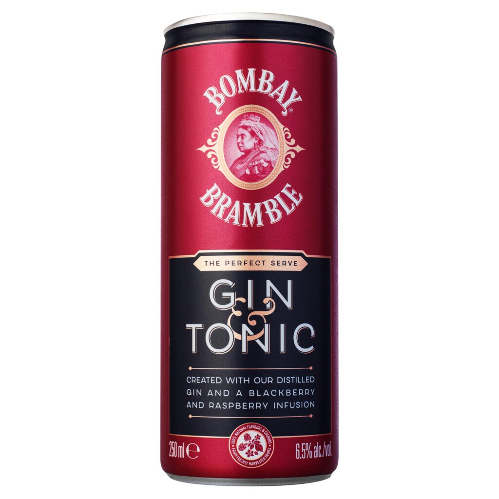 Bombay Bramble Gin & Tonic 12 x 250ml Cans Malt 'N' Grapes
